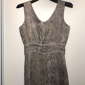 Sleeveless Snake Print Dress in Taupe & Gray